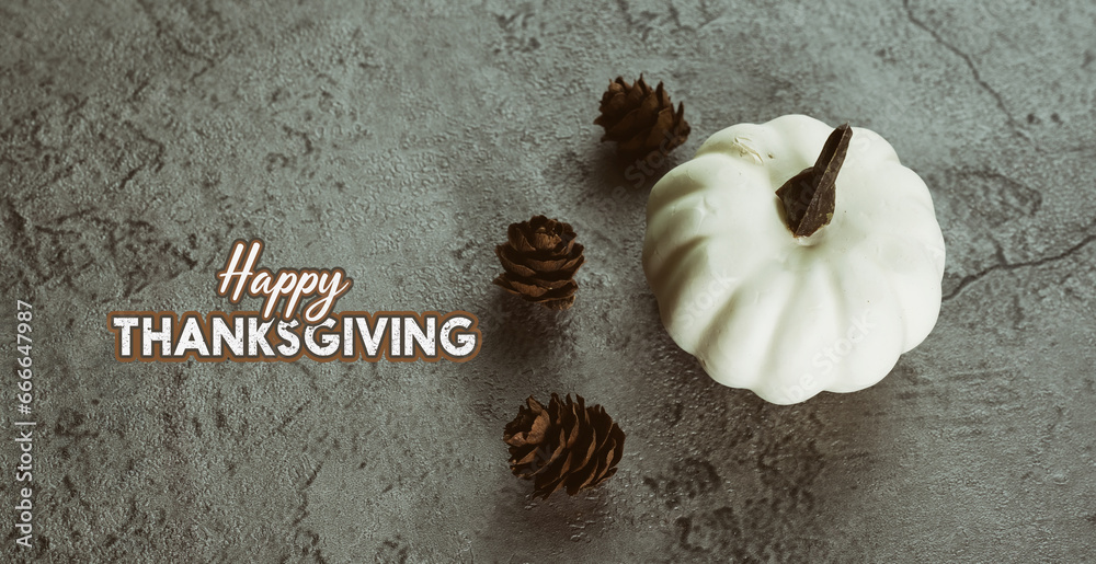 Poster happy thanksgiving holiday pumpkin isolated on old texture background for holiday banner. - Posters