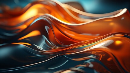 An abstract art piece capturing the fluid and wild nature of amber liquid, with bursts of vibrant orange evoking a sense of untamed emotion and energy