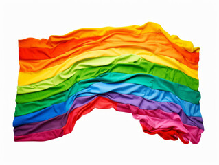 The LGBT flag laid out and crumpled. Rainbow flag. LGBTQI+ rights and awareness. Gay pride.