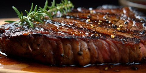 Pork chop, grilled to perfection. Generative AI.