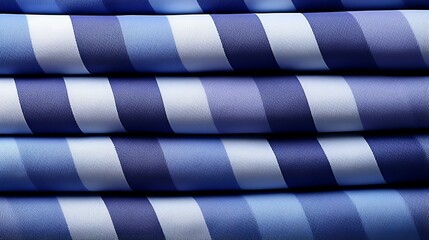 Boldly adorned with crisp blue stripes, a stack of fabric beckons with the promise of stylish garments and endless creative possibilities