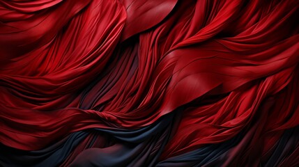 A maroon curtain draped in shades of red and blue, evoking a sense of boldness and passion in its vibrant fabric - obrazy, fototapety, plakaty