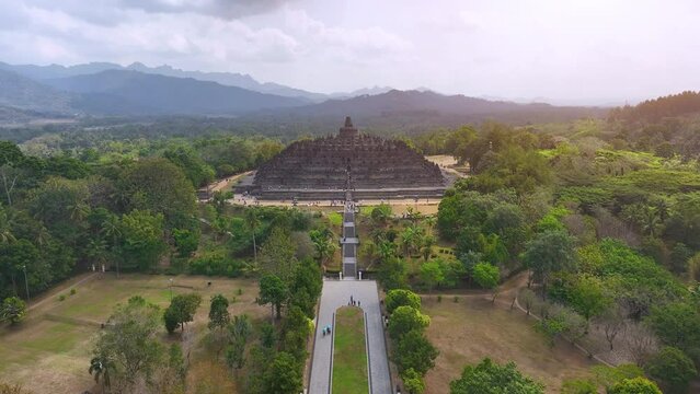 Borobudur Temple at Yogyakarta Java Indonesia. Borobudur Temple is one of the most visited temple in Indonesia.