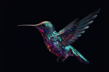 Image of hummingbirds in flight on clean background. Wildlife. Birds.
