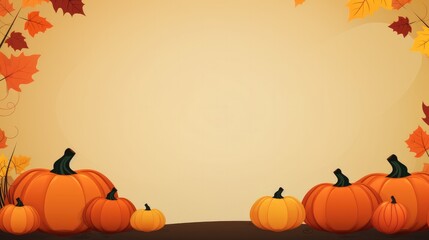 Cute Colorful Autumn Pumpkin Background with copy space