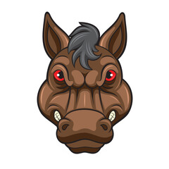 horse head mascot vector art illustration design