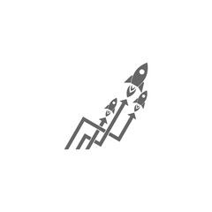 Competition marketing rocket logo icon isolated on transparent background