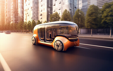 Driverless concept car,created with Generative AI tecnology.