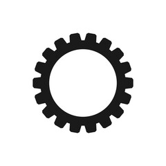 Gear wheel. Empty inside. Pinion and cogwheel. Vector silhouette. 