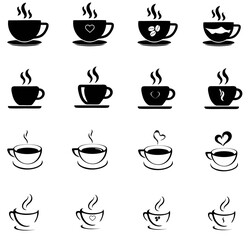 Coffee icons set. Coffee cup icon. vector.