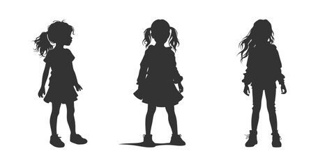 Little girl silhouette. Vector illustration