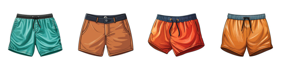 Cartoon swimming trunk set. Vector illustration © Татьяна Петрова