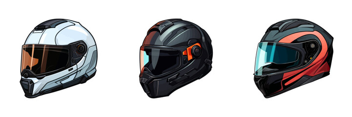 Cartoon motorcycle helmet. Vector illustration