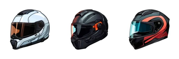 Foto op Canvas Cartoon motorcycle helmet. Vector illustration © Татьяна Петрова