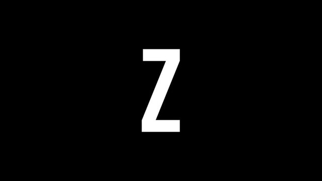 Pixel letter Z with alpha channel, pixel alphabet, 8-bit