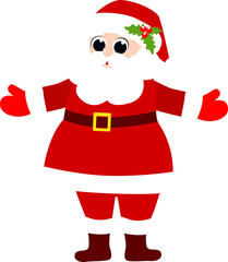 Friendly Santa Claus is standing straight.