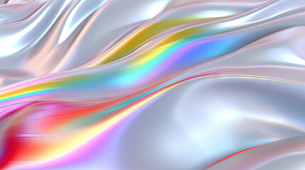 Naklejka premium Abstract holographic waves on the iridescent background.