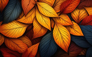 Autumn leaves. Background of fallen autumn leaves