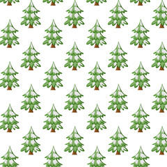Seamless pattern trees in flat style. Fir tree. Design concept for kids textile, fashion print, wallpaper, packaging