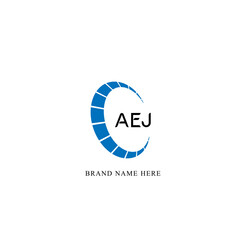 AEJ logo. A E J design. White AEJ letter. AEJ, A E J letter logo design. Initial letter AEJ linked circle uppercase monogram logo.