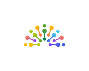 Creative colorful bright connect it technology logo