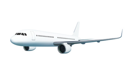 Realistic aircraft or airplane on side view, vector illustration