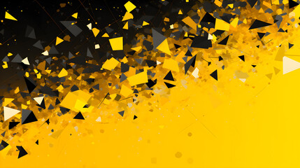 Abstract background, broken pixels, flakes, vector graphic, yellow, black - obrazy, fototapety, plakaty