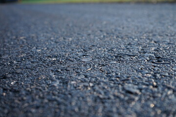 Asphalt road surface, construction completed