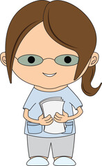 Illustrations medical personnel, doctor, nurse, health, medicine. Medical characters. Cute doctors, stomatologs and nurses. Men and women are avatars. Vector flat illustration.