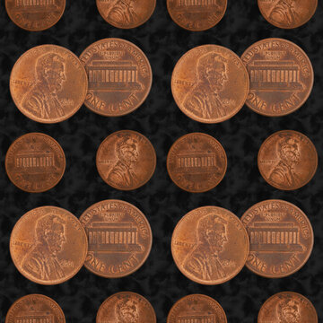 Old penny pattern background that is seamless