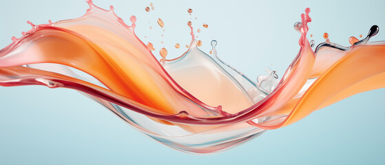Realistic Liquid water splashes. pastel luxury background. - obrazy, fototapety, plakaty