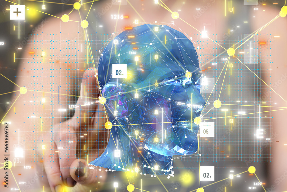 Aufkleber digital medical futuristic interface 3d rendering