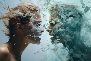 An image of struggling with your inner world. Yin and Yang. Black and white, good and evil
