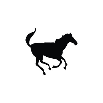 Horse icon. Simple style fast speed poster background symbol. Horse brand logo design element. Horse t-shirt printing. Vector for sticker.