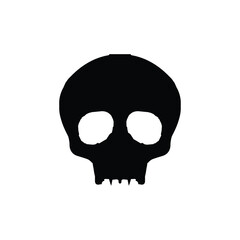 Skull icon. Simple style Halloween holiday poster background symbol. Skull brand logo design element. Skull t-shirt printing. Vector for sticker.
