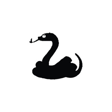 Snake icon. Simple style snake poster background symbol. Snake brand logo design element. Snake t-shirt printing. Vector for sticker.
