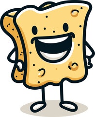 funny toast character illustration