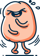 frustrated orange character with arms and legs