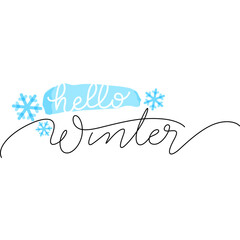 hello winter handwriting banner inscription for decoration, website, web, mobile app, printing, banner, logo, poster design, etc.
