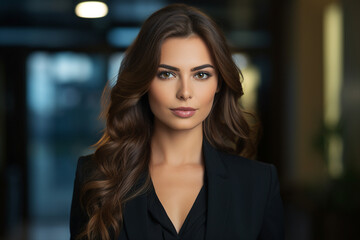 Fototapeta premium Generative AI picture portrait of amazing gorgeous office worker young woman