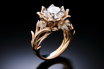 Precious Diamond ring single. Luxury love. Generate Ai