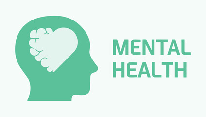 World Mental Health Day. Wellness, well-being, emotions, mind, healthy. Medicine, psychology, psychiatry. Doctor, treatment, integrative, clinic. Heart, brain, balance, healthcare. Vector icon