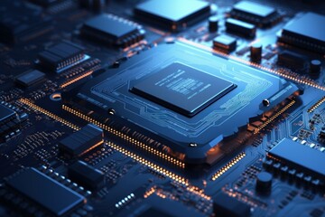 Innovative Digitalization processor. Science chip future. Generate Ai