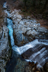 stream and waterfall in the mountains