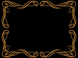 Ornate vintage frame. Swirl ornament. Ornamental curls. Vintage linear border with curlicues. Design a template for invitations, leaflets and greeting cards. Vector illustration