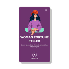 future woman fortune teller vector. paranormal gypsy, ball witchcraft, destiny fantasy future woman fortune teller web flat cartoon illustration