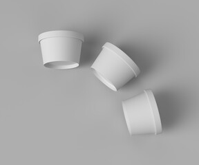 White matte Ice Cream cup mockup in white background
