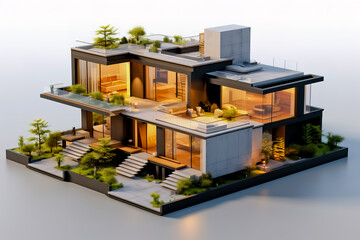3d view of house model.
