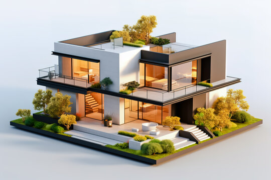 3d view of house model.