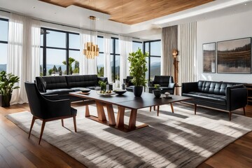 modern interior room with furniture